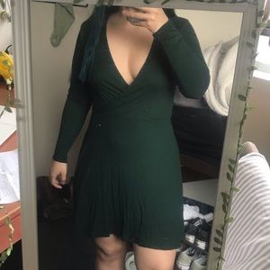 Deep-V Skater Dress